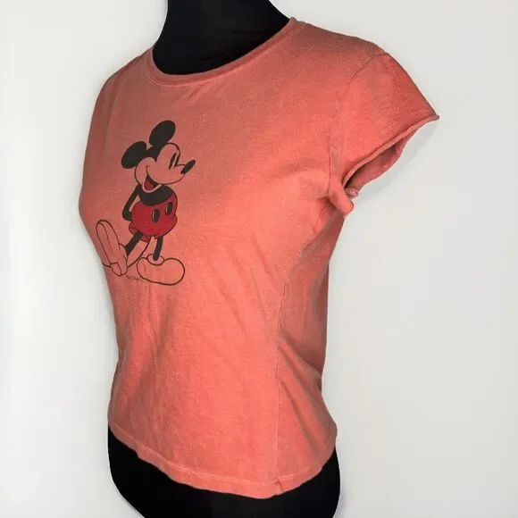 Walt Disney Classic Collection Mickey Mouse T Shirt Womens Size Small Pink USA - Picture 4 of 9